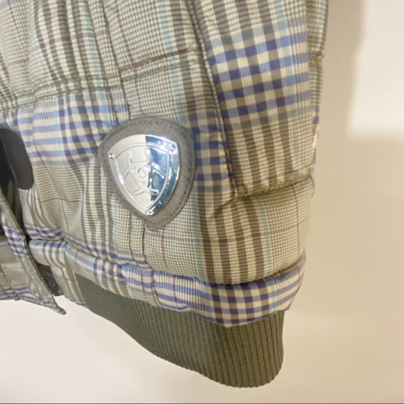 Ariat green Burberry pattern vest - Picture 5 of 6